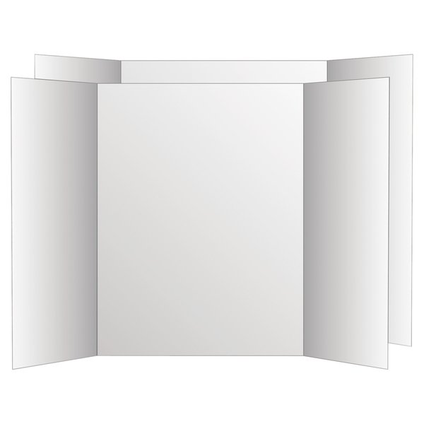 Eco Brites Two Cool Tri-Fold Poster Board, 36 x 48, White/White, PK6 26790